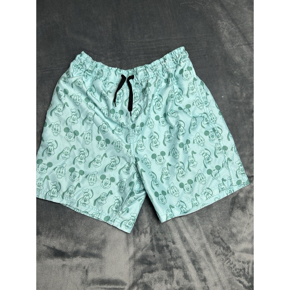 Disney Turquoise Pluto, Mickey & Donald Swim Shorts Small 6 Inch Inseam